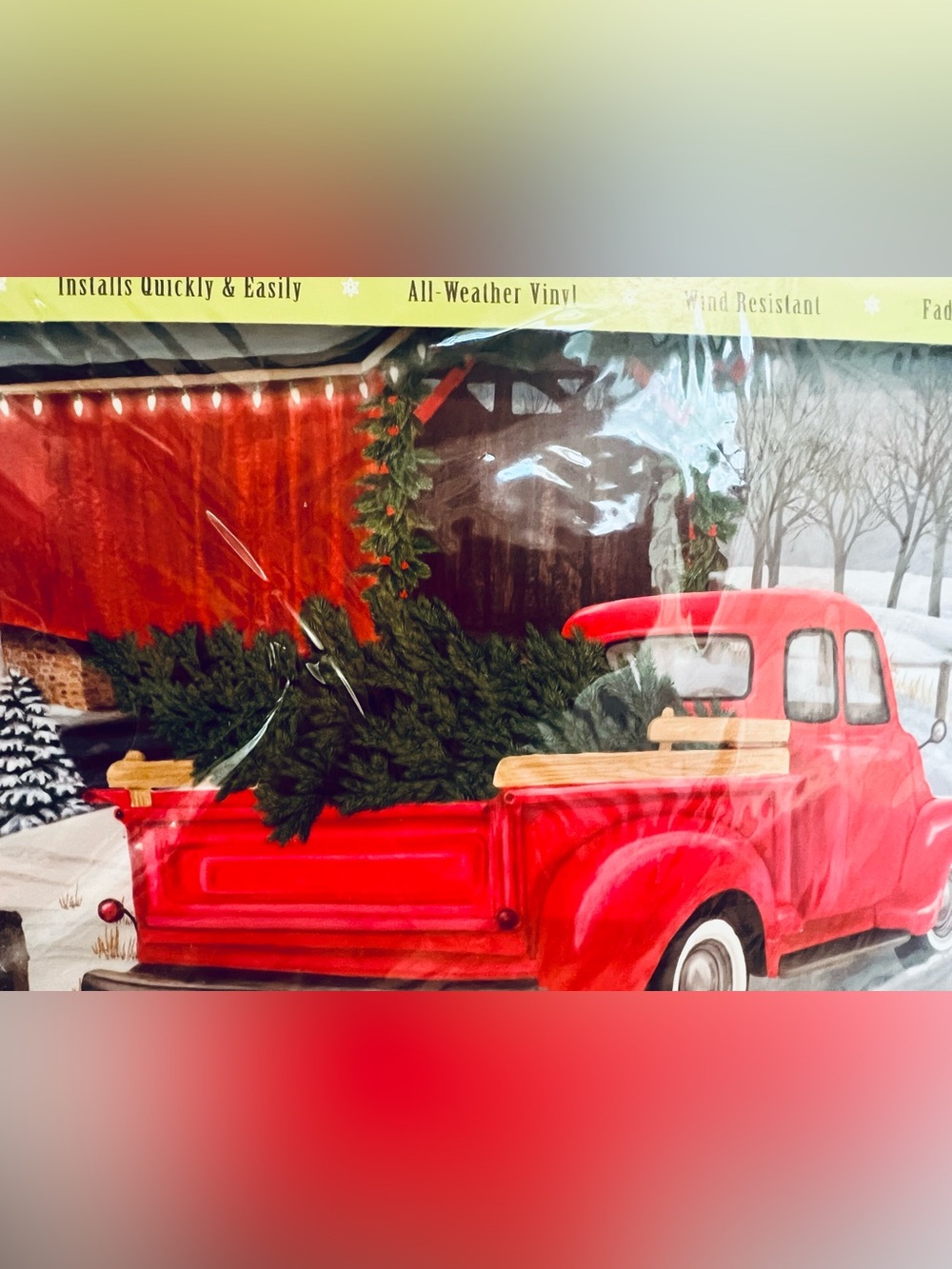 Christmas Magnetic Vintage Truck Holiday Mailbox Cover